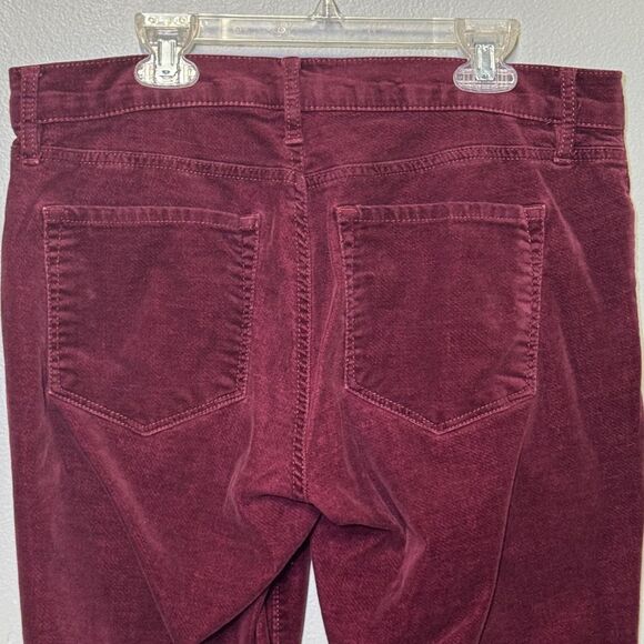 Ann Taylor LOFT Burgundy‎ Velvet Modern Skinny Jean Pants Size 8 - Picture 5 of 8